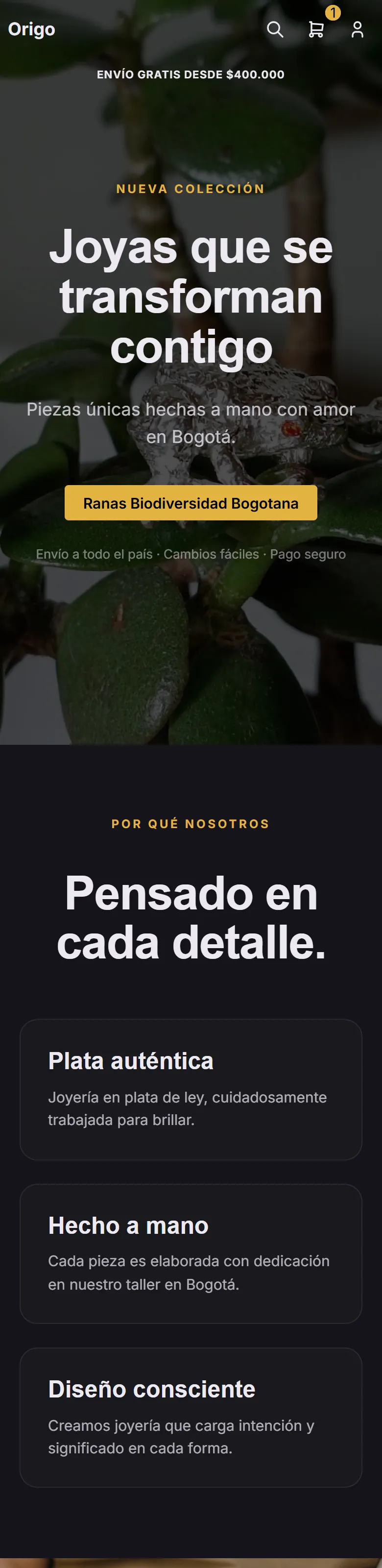 Tienda Origo hecha en Vimma